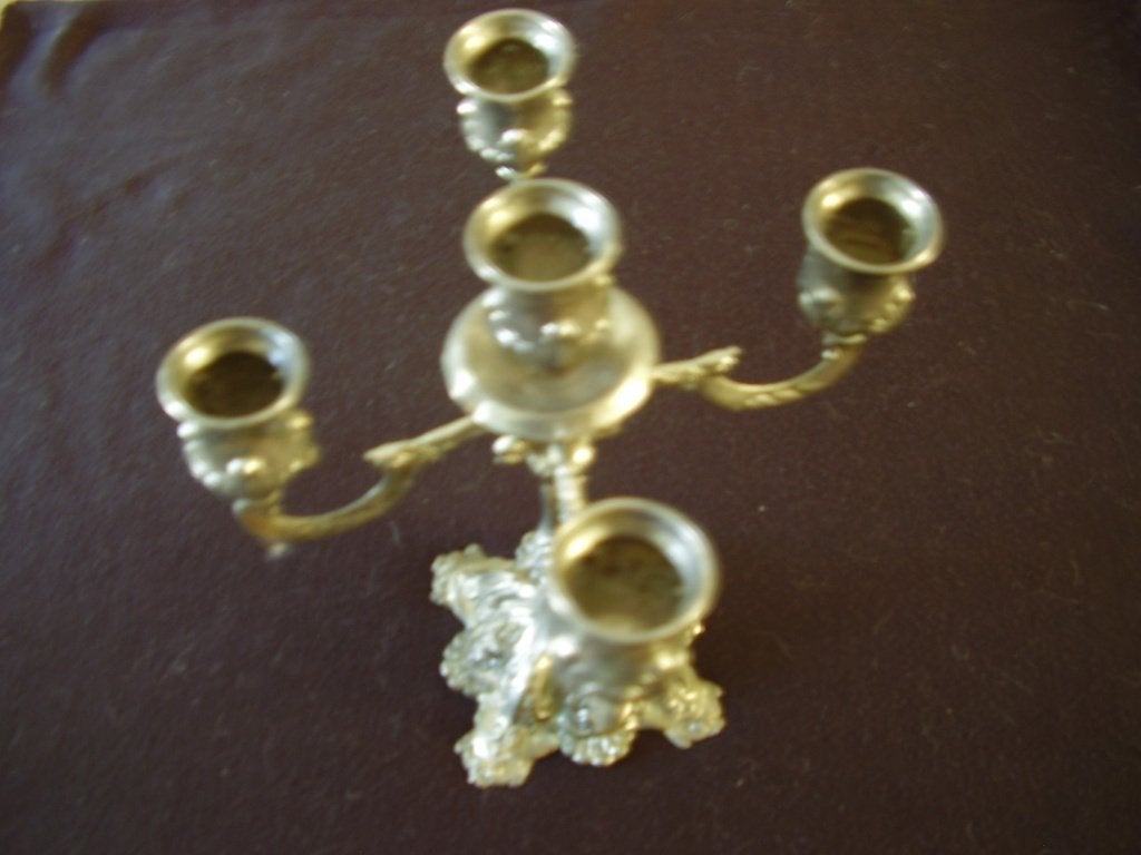 kandelaar kaars antiek zilver etain rococo diner decoratie, Ophalen of Verzenden, Zilver