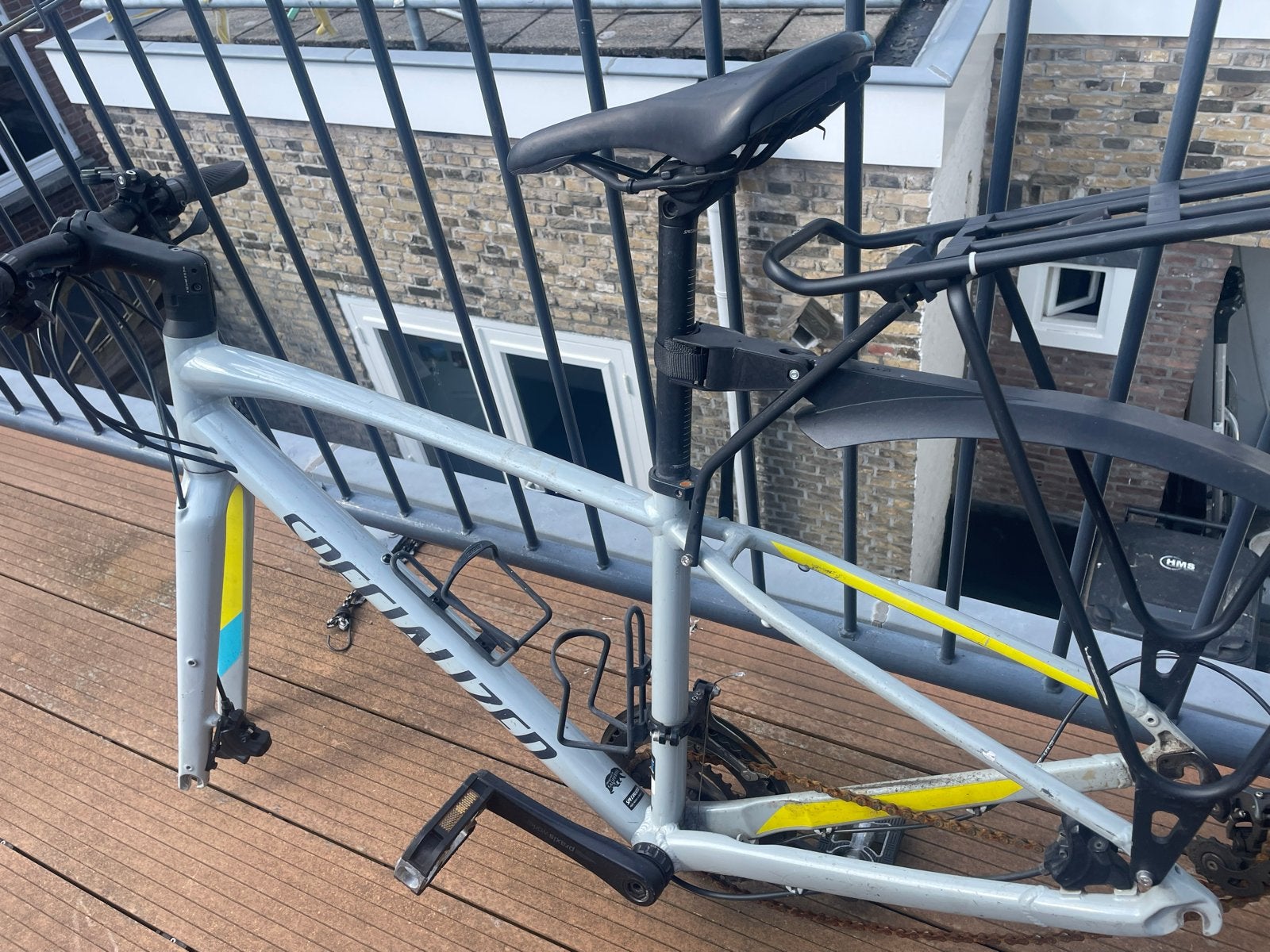 Specialized Sirrus Fitness Hybride Fiets - Grijs/Geel, Fietsen en Brommers, Fietsen | Dames | Sportfietsen en Toerfietsen, Gebruikt