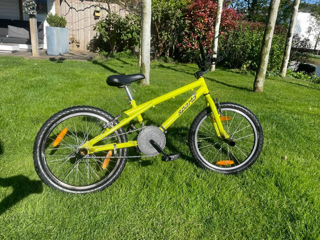 Sparta kinderfiets - Geel - 20 inch, Ophalen, Gebruikt, Terugtraprem, 16 tot 20 inch