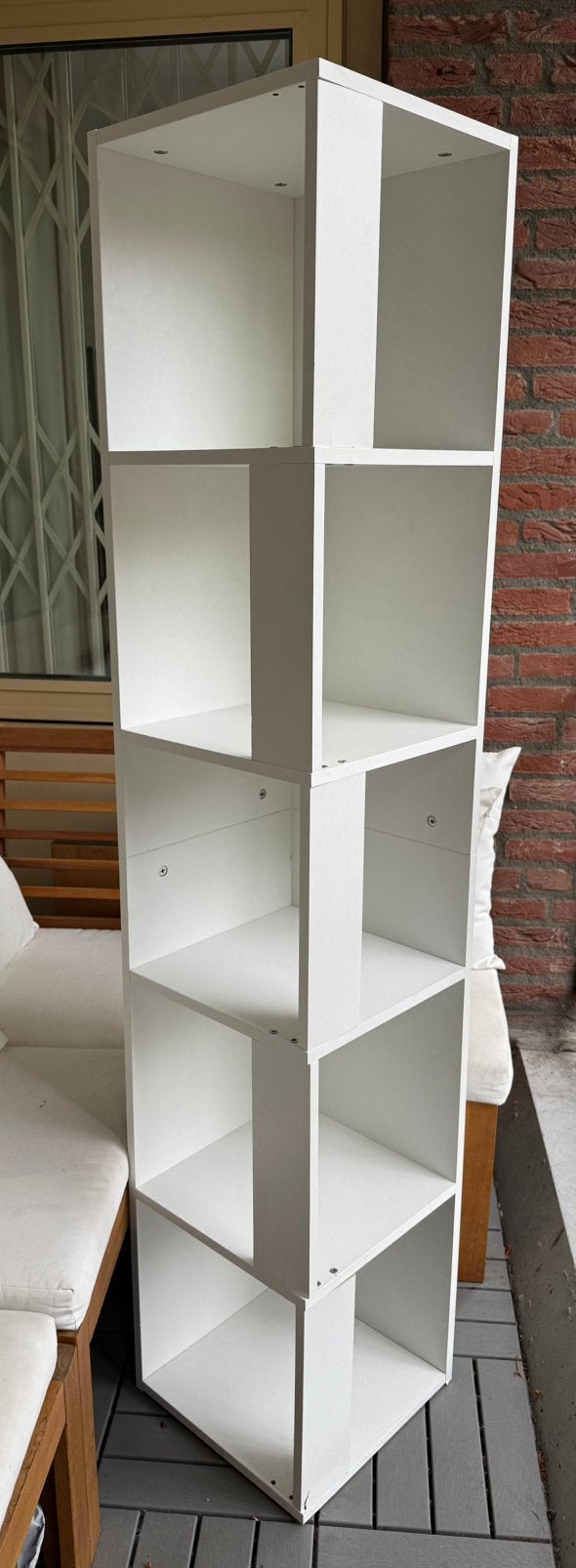 Hoekkast 33x33x164,5 cm bewerkt hout wit, Ophalen, Gebruikt, 25 tot 50 cm, 50 tot 100 cm