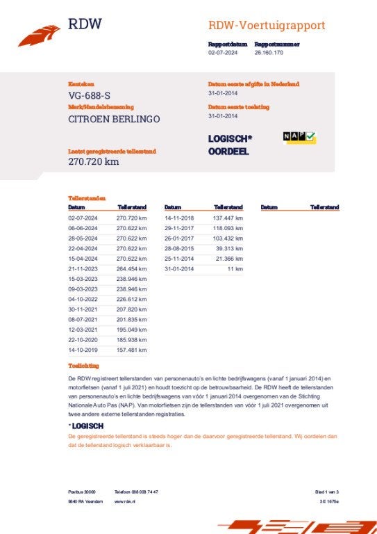 Citroen Berlingo 1.6 HDI 500 Club Economy CRUISE btw auto /A, Voorwielaandrijving, Euro 5, Stof, Gebruikt