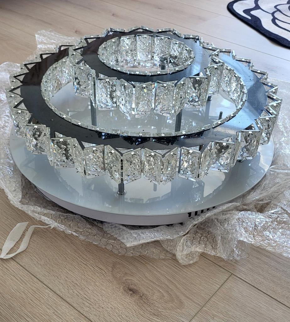 Moderne LED plafondlamp met kristal effect+afstandsbediening, Ophalen