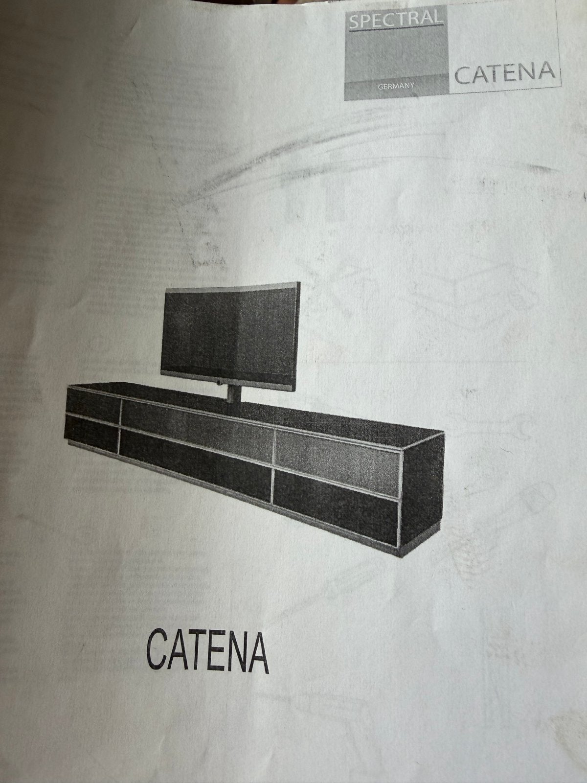 Spectral Catena TV meubel wit glas - 260x55x43 cm, Ophalen, 200 cm of meer, Minder dan 100 cm, 50 tot 75 cm