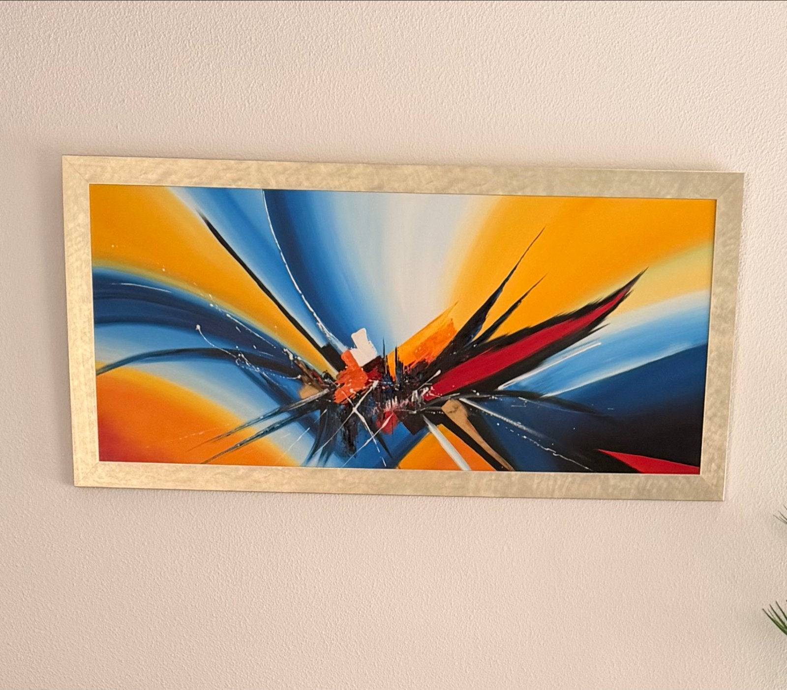 Abstract Schilderij 'Explosie' van Ed v ‘t Loo, Antiek en Kunst, Ophalen