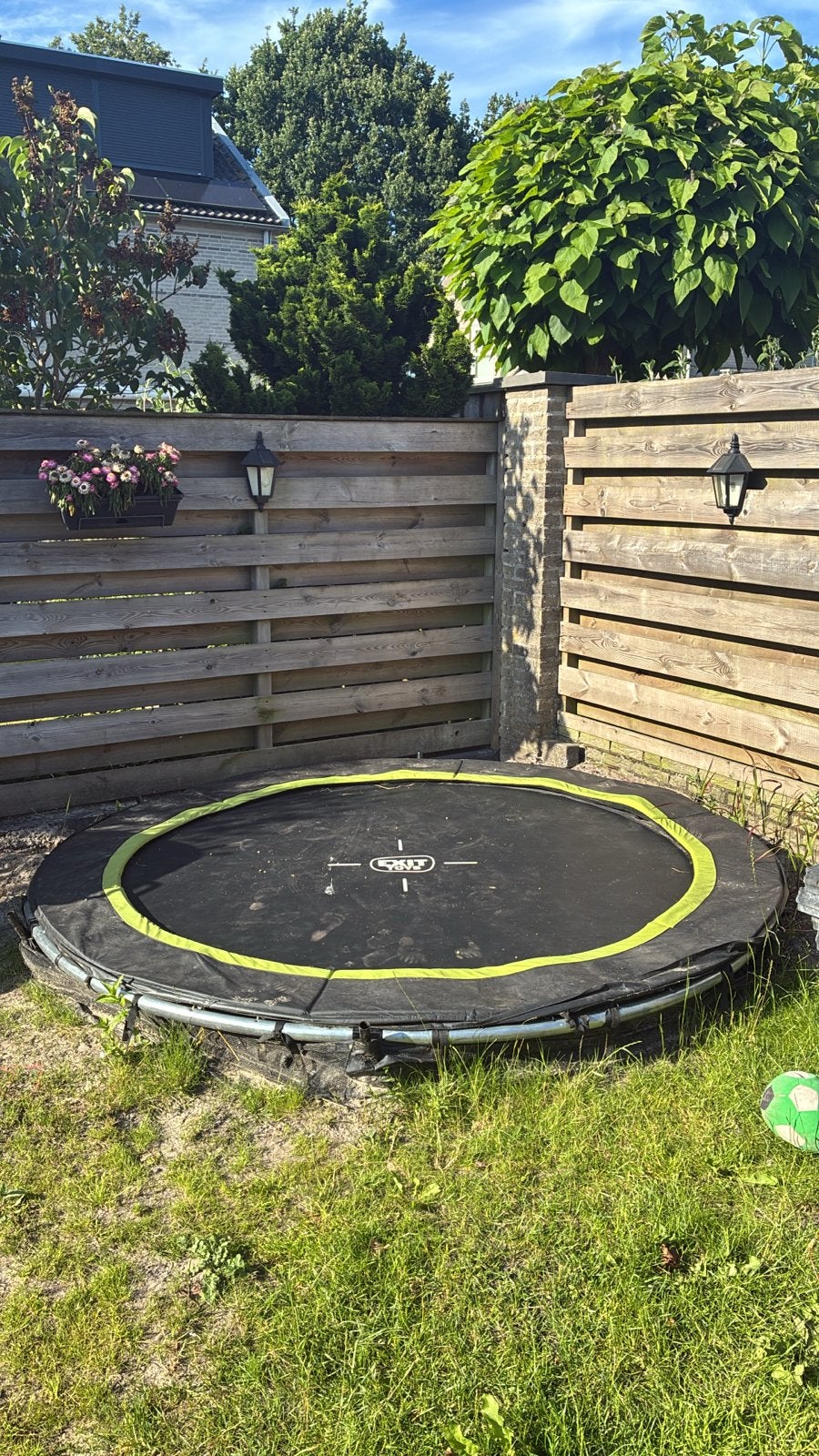Exit Trampoline 244 doorsnede met net, 1 jaar oud, Ophalen, Zo goed als nieuw