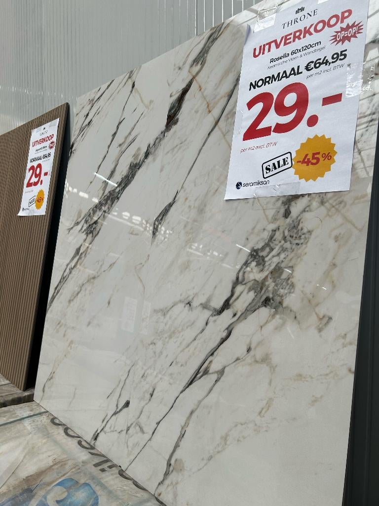 UITVERKOOP | Vloer/wandtegel 60x120cm | Rosella, 60 cm of meer, Nieuw, Ophalen of Verzenden, 10 m² of meer