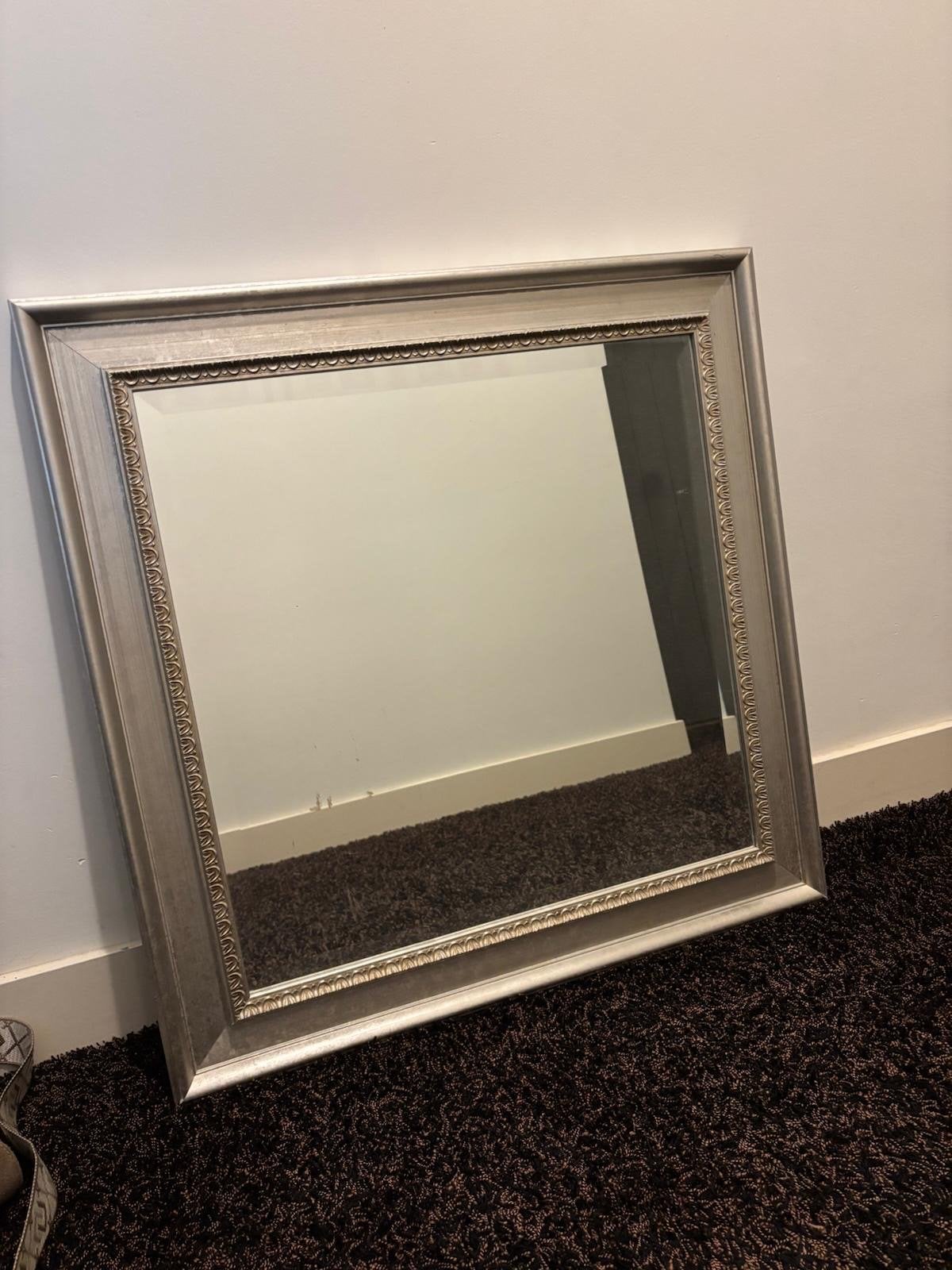 IKEA Ekticka spiegel 74x74 cm - Zilverkleurig, Ophalen, Vierkant, Zo goed als nieuw, Minder dan 100 cm