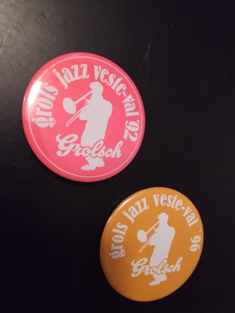 Grolsch button jazz veste-val 92 en 96, Ophalen of Verzenden, Zo goed als nieuw, Overige onderwerpen, Button