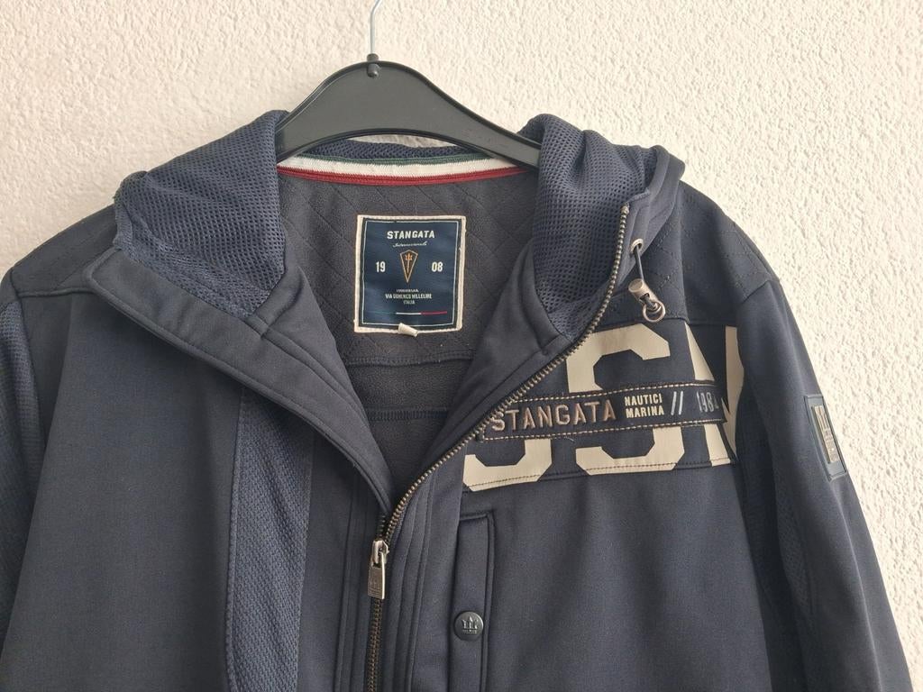 Donkerblauwe Stangata jas met capuchon Maat, Kleding | Heren, Ophalen of Verzenden