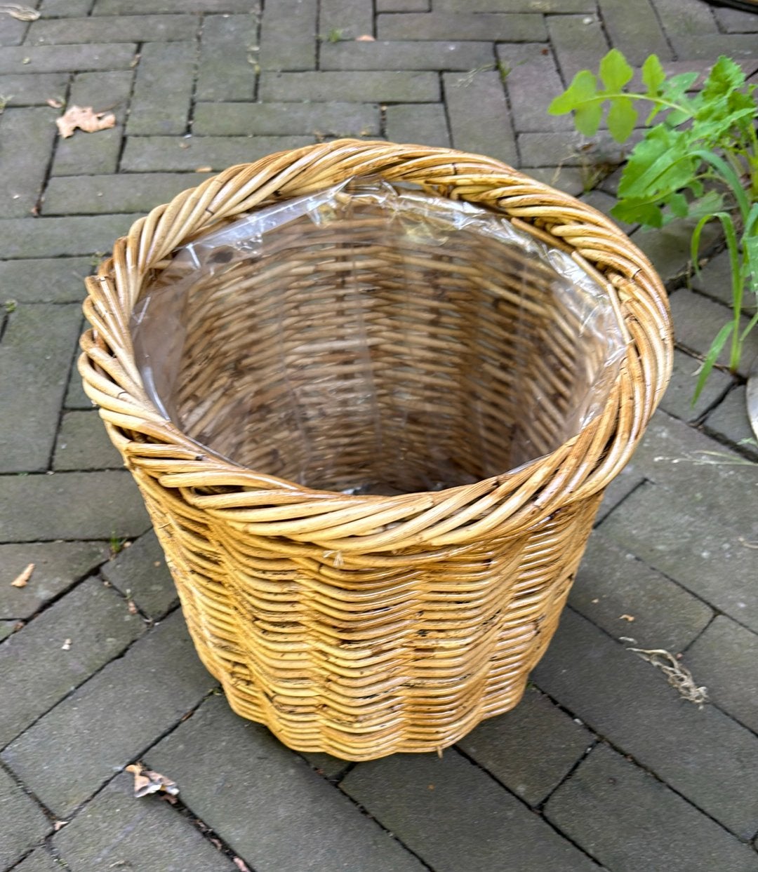 Rotan mand, Ophalen, Zo goed als nieuw, Rond, Riet