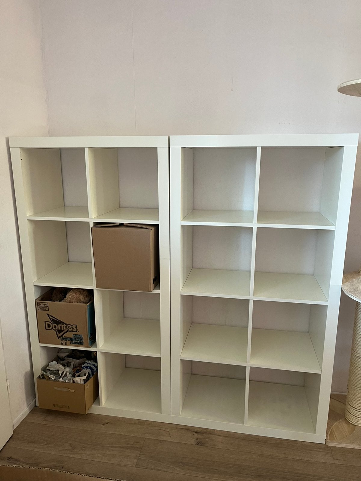 2 Witte Expedit boeken kasten met 8 vakken, Ophalen, Met plank(en), Gebruikt, 50 tot 100 cm