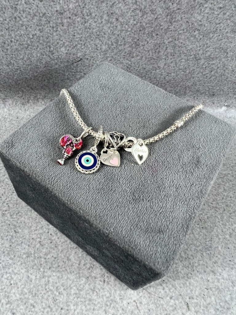 Pandora Armband met 5x pandora bedel | Zilver AG925 | 416538, Ophalen, Pandora, Zo goed als nieuw, 4 bedels of meer
