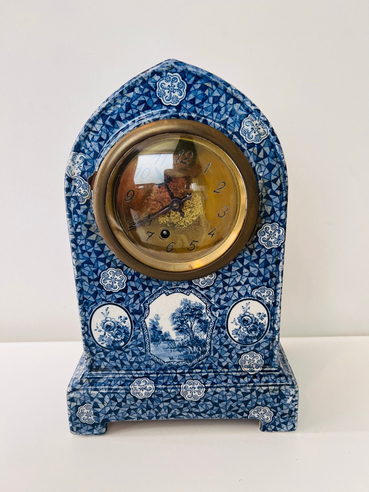 Antieke Villeroy & Boch Delfts Blauw Schouwklok, Ophalen