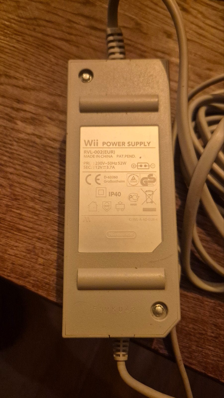 Wii Power Supply - Originele Nintendo RV-002 (EUR), Ophalen of Verzenden, Gebruikt, Zonder controller