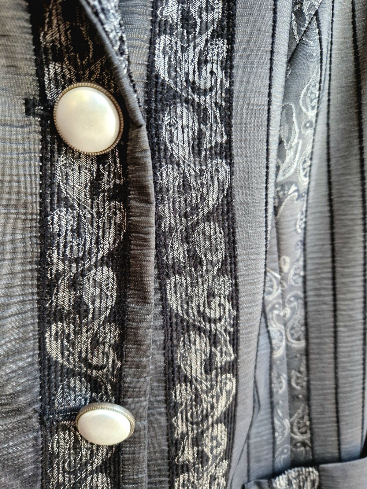 Elegante vintage gothic paisley print blazer, Zwart, Maat 46/48 (XL) of groter, Ophalen of Verzenden, Zo goed als nieuw