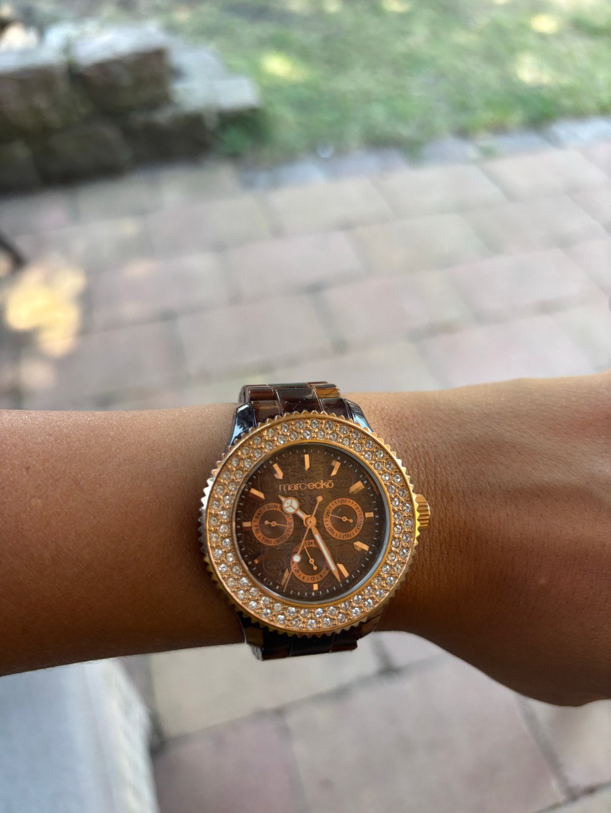 Mooi Marc Ecko dameshorloge met strass, Overige merken, Overige materialen, Polshorloge, Ophalen of Verzenden