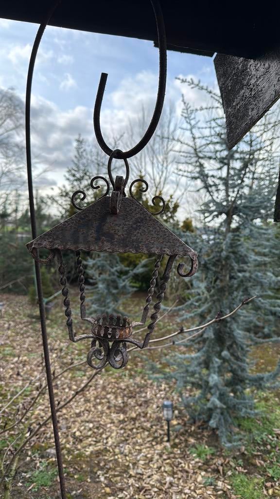 Gietijzeren lampje, Tuin en Terras, Tuinwanddecoratie, Ophalen, Gebruikt