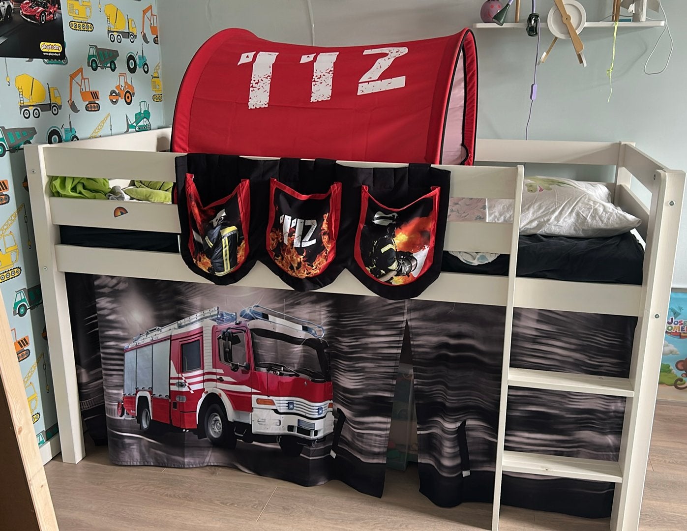 Brandweer bed, Ophalen, Zo goed als nieuw, Halfhoogslaper
