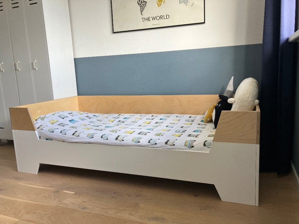 Bed Little Dreamers Bobby dip dye wit, Kinderen en Baby's, Kinderkamer | Bedden, Ophalen, 85 tot 100 cm, Zo goed als nieuw, Lattenbodem
