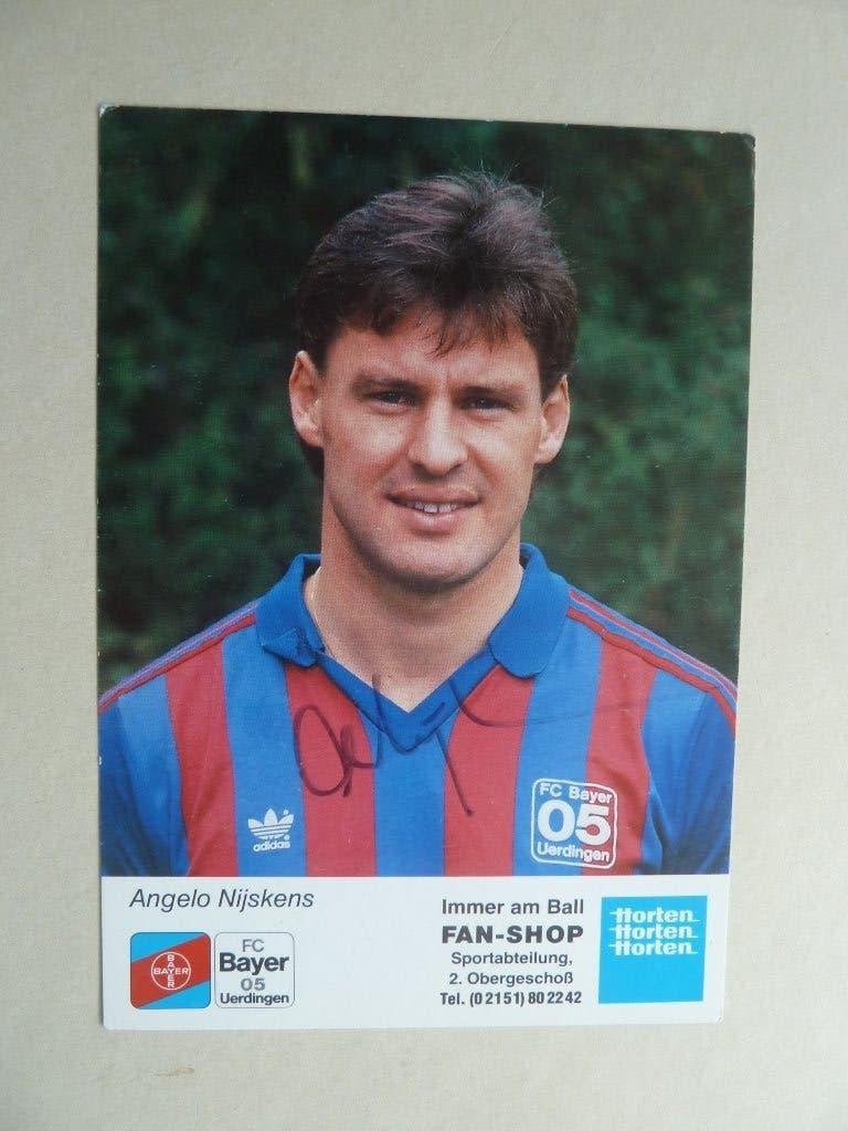 Spelerskaart. Angelo.Nijskens  Fc Bayer Uerdingen  1988/1989, Verzamelen, Ophalen of Verzenden, Zo goed als nieuw, Buitenlandse clubs