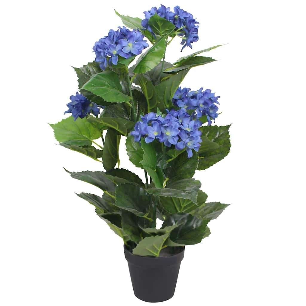 Kunstplant hortensia kamerplant 60cm blauw GRATIS BEZORGD!, Binnen, Verzenden, Met pot of vaas, Kunstplant