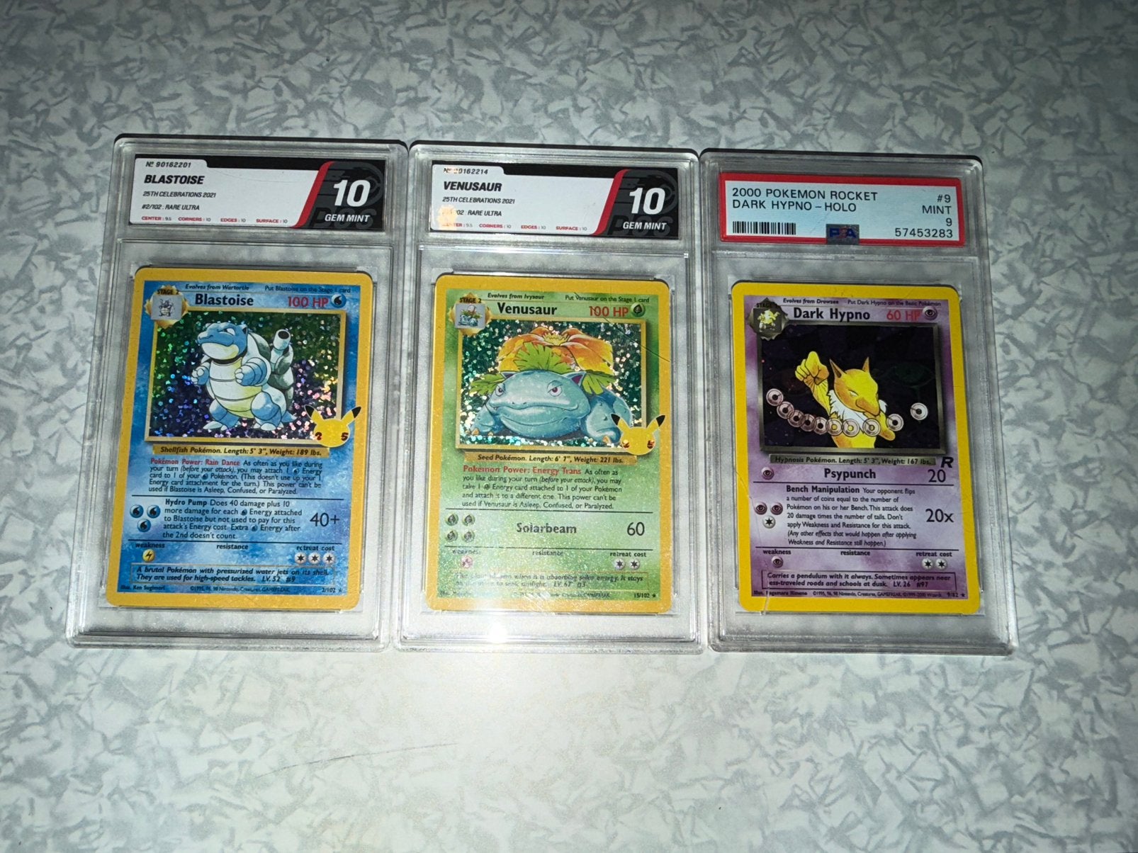3x Vintage Pokemon Graded Kaarten lot, Ophalen of Verzenden, Gebruikt, Meerdere kaarten, Foil