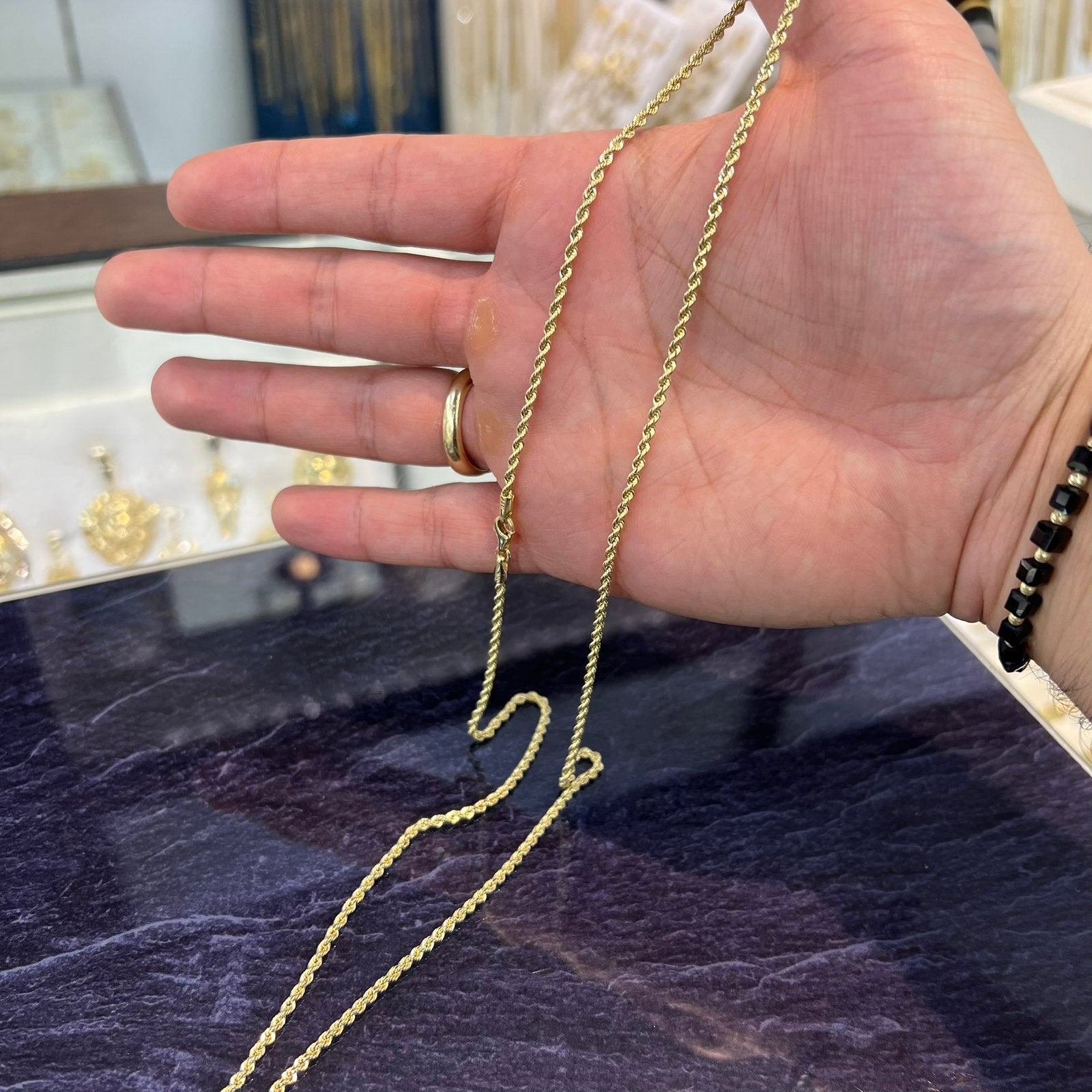 Gouden rope ketting 14 karaat goud 14k rope chain, Sieraden, Tassen en Uiterlijk, Kettingen, Ophalen of Verzenden, Nieuw, Goud