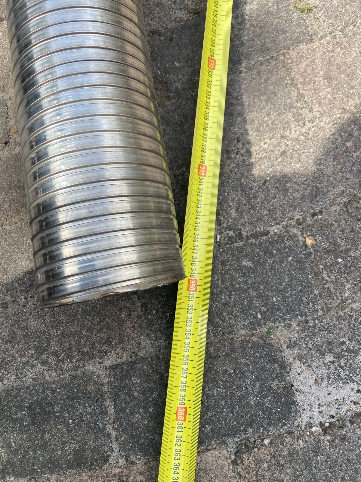 RVS dikwandige flexibele buis - 3.5 meter, Doe-het-zelf en Verbouw, Buizen en Afvoer, Gebruikt, Ophalen of Verzenden, Rvs, 80 mm of meer