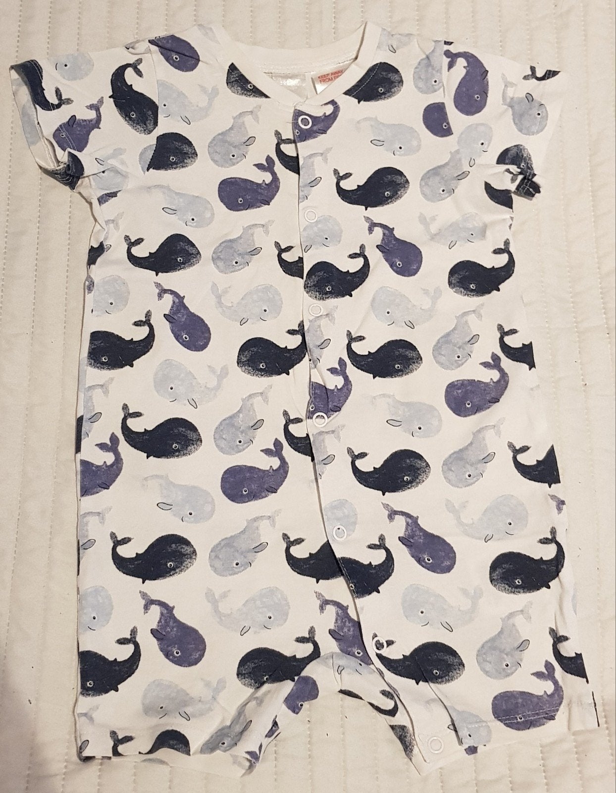 Walvis pakje wit blauw baby kleding maat 80 pakjes walvissen, H&M, Zo goed als nieuw, Pakje, Verzenden