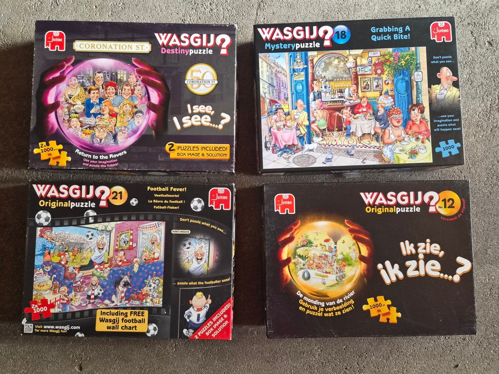 Diverse Wasgij en Jan van Haasteren puzzels (1000 stukjes), Ophalen of Verzenden, Zo goed als nieuw