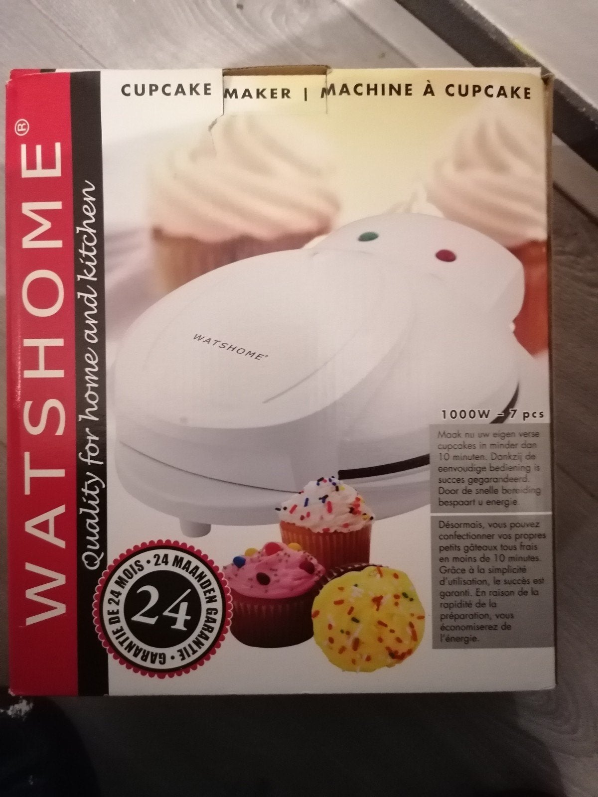 Nieuwe WATSHOME popcake Maker - 7 cupcakes in 10 minuten, Ophalen of Verzenden, Nieuw, Cupcakes, Bakvorm