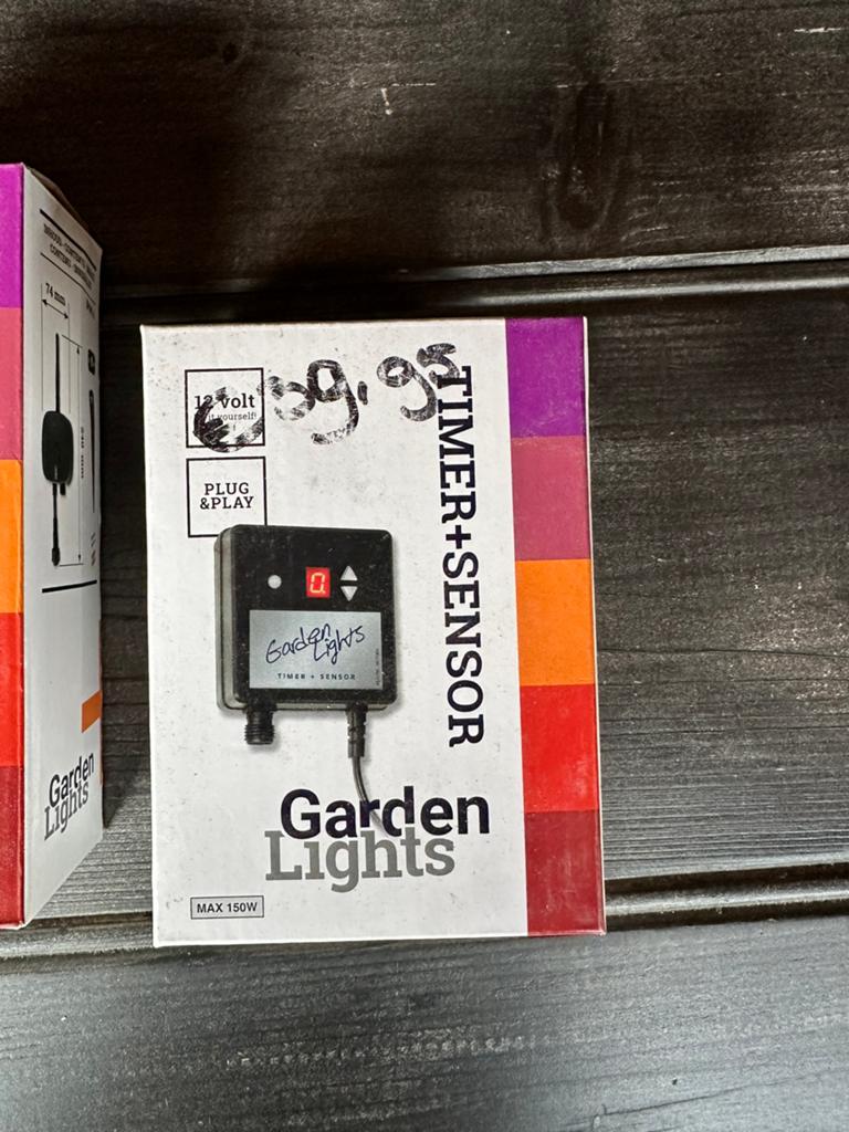 Garden Lights Timer + Sensor (12V, Max 150W), Tuin en Terras, Buitenverlichting, Nieuw, Overige typen, Kunststof, 50 tot 250 watt