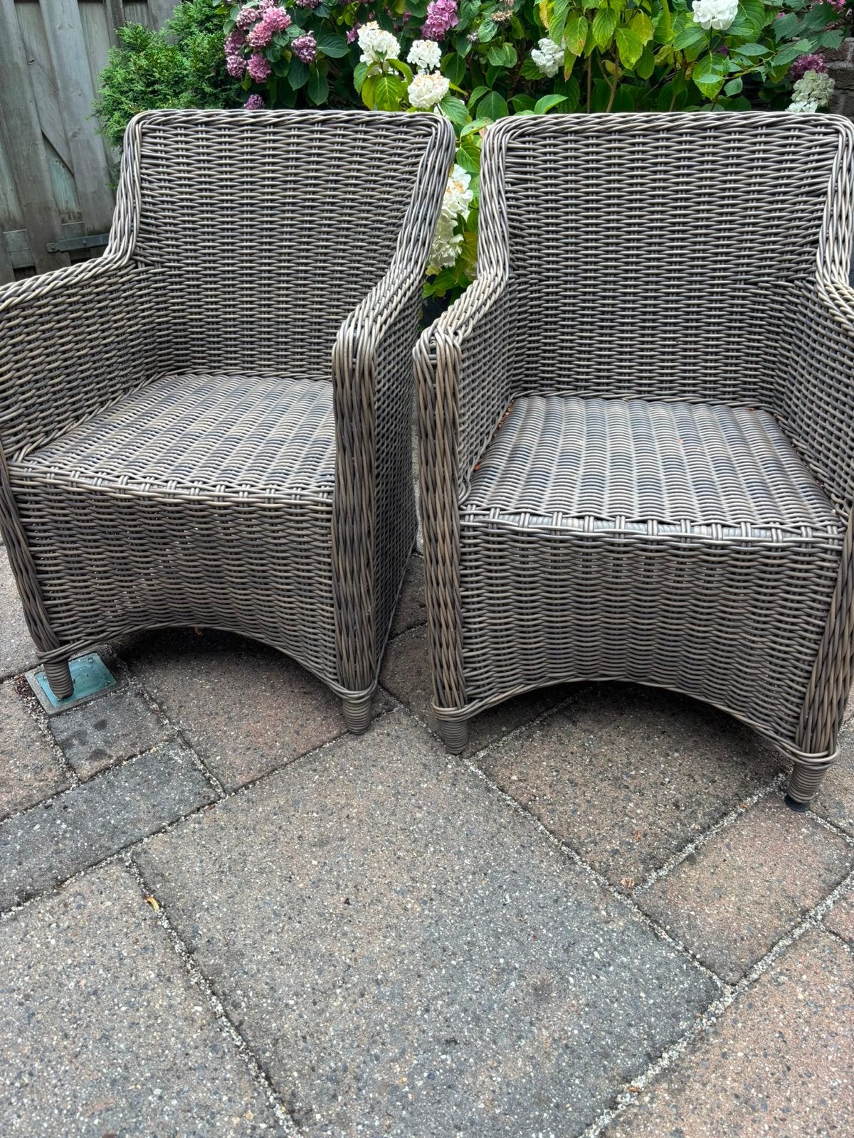 2 Wicker tuinstoelen - Pure Garden Collection, Ophalen, Gebruikt, Wicker