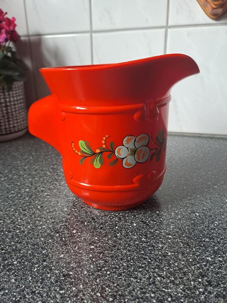 Vintage Buchsteiner oranje beslagkom bloem., Ophalen of Verzenden