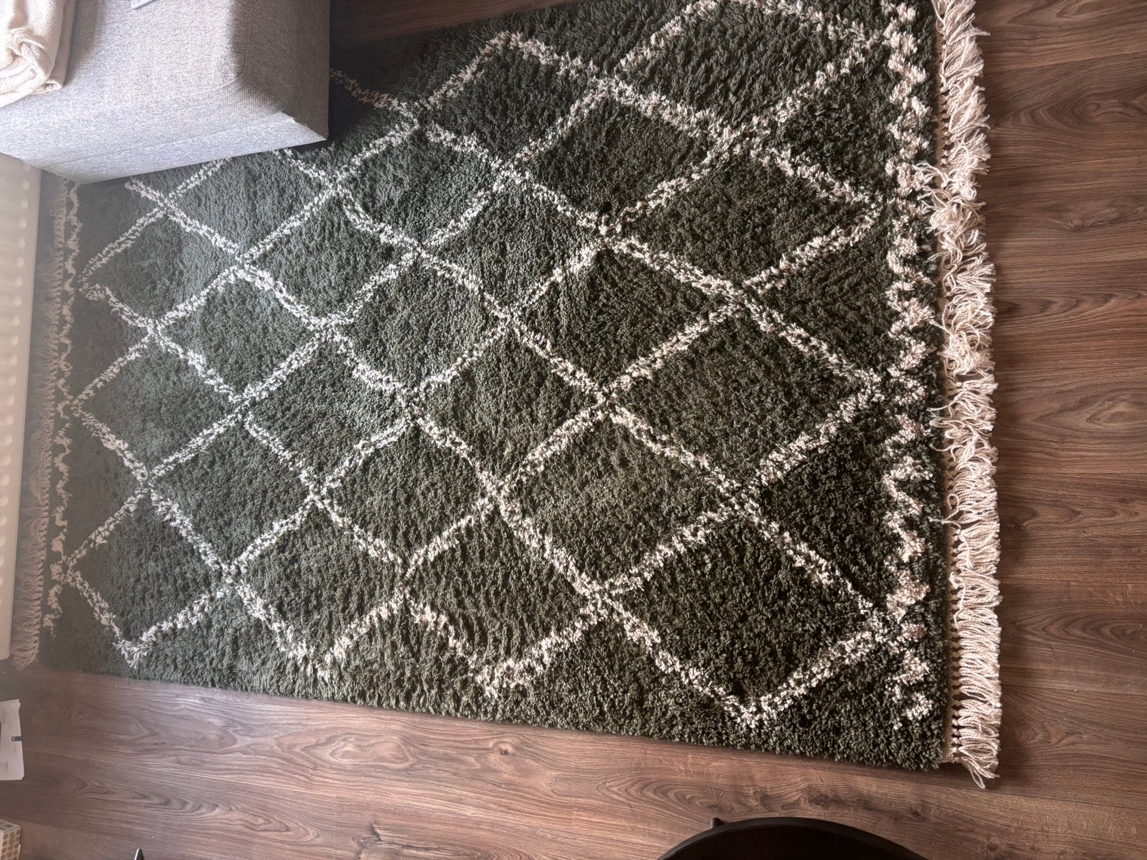 Varamin vloerkleed (groen/wit) - Karwei, Ophalen, 150 tot 200 cm, 200 cm of meer, Zo goed als nieuw