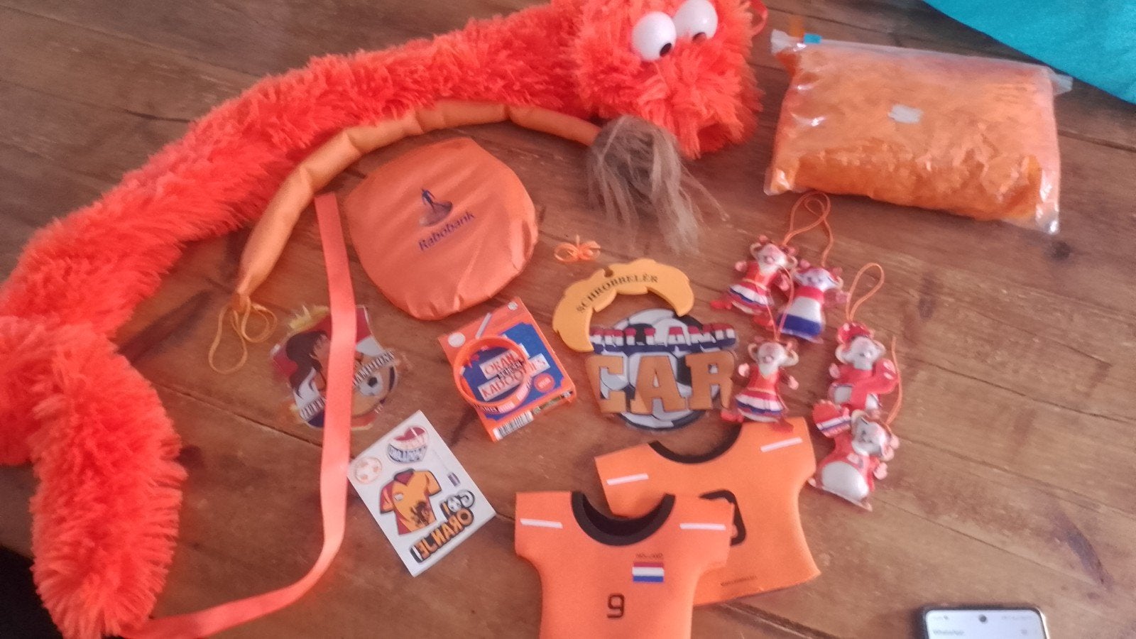 WK Oranje Attributen Voetbal Fanpakket TEAB, Ophalen of Verzenden, Gebruikt, Overige sporten, Overige typen