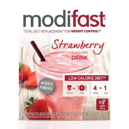 4x Modifast Aardbei Milkshake - Dieetvervanger, Ophalen of Verzenden, Nieuw, Poeder of Drank