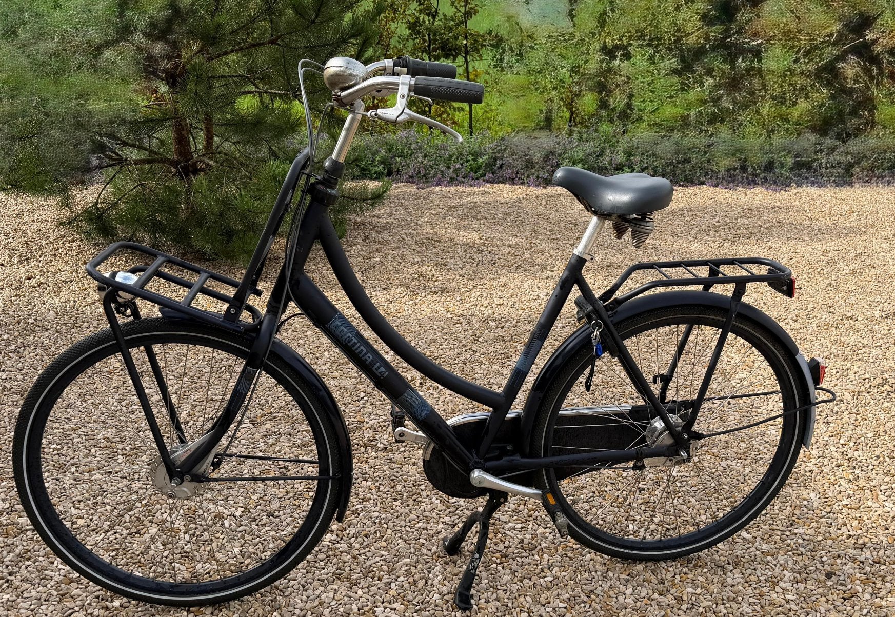 Cortina transport damesfiets , dull blue, Ophalen, Gebruikt, 47 tot 50 cm, Handrem