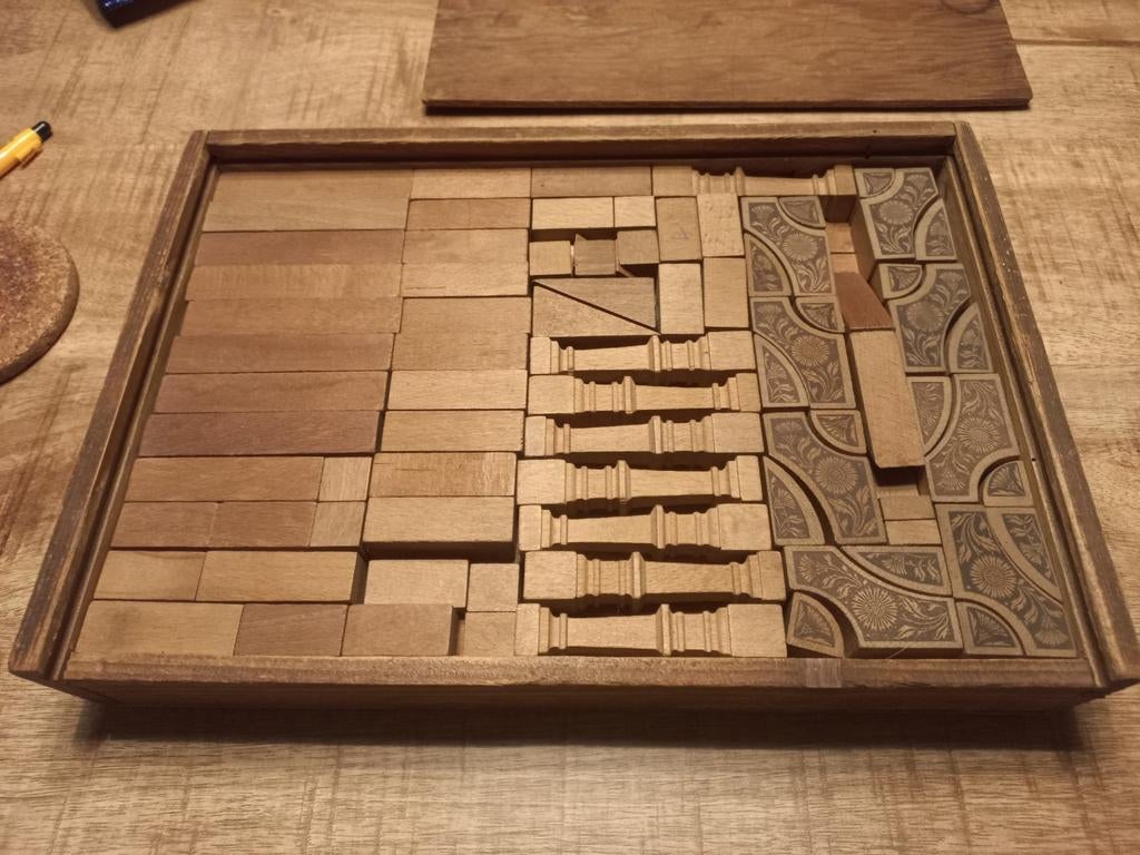Oude vintage houten blokkendoos, Kinderen en Baby's, Ophalen of Verzenden, Gebruikt, Overige merken