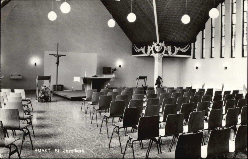 Smakt Venray interieur St. Jozefkerk 1969., Verzenden, 1940 tot 1960, Gelopen, Limburg