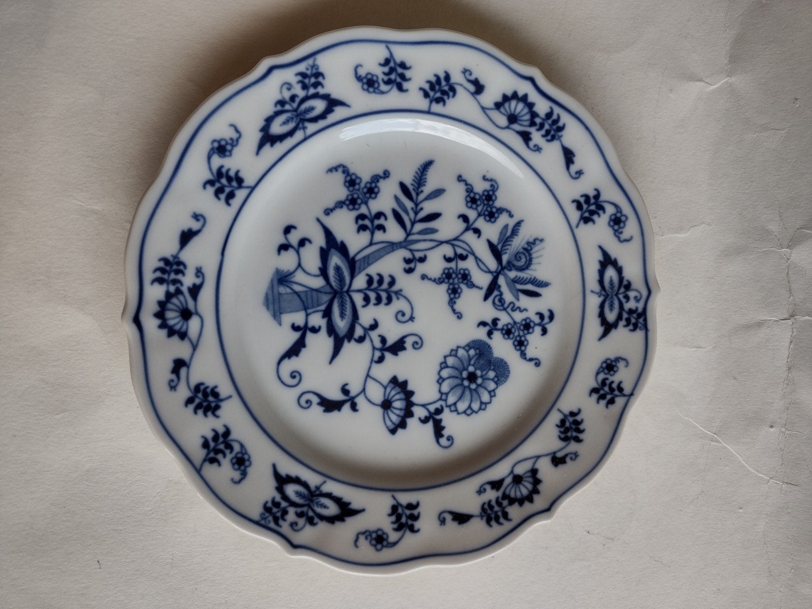 Blue Danube gebaksbordje blauw decor doorsnee 17 cm, Ophalen