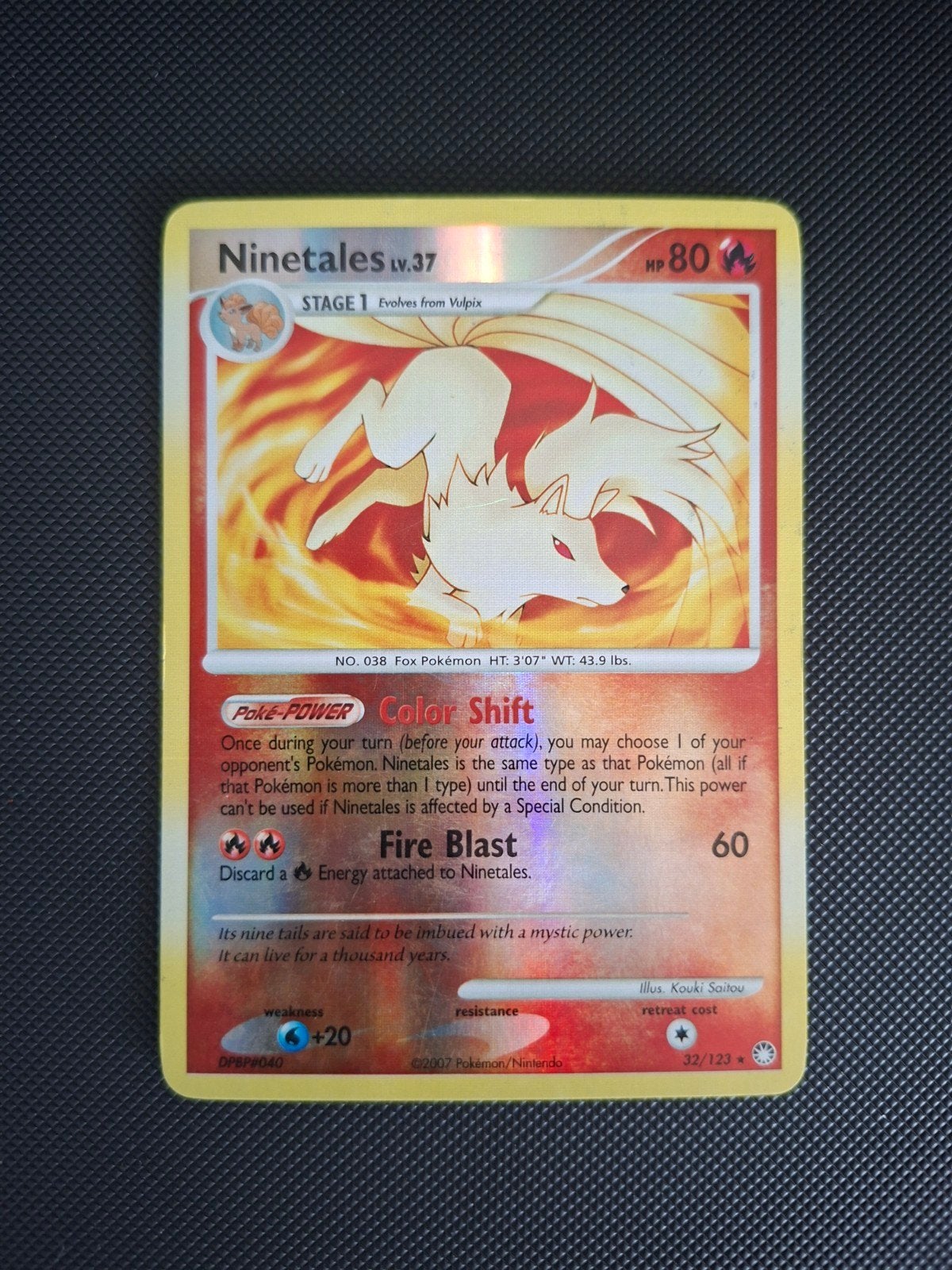 Ninetales Reverse Holo LV.37, Ophalen of Verzenden, Zo goed als nieuw, Losse kaart, Foil