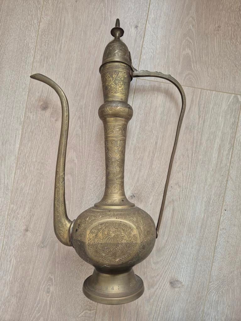 Vintage Oosterse koperen kan/aftaba (handgemaakt uit India), Antiek en Kunst, Antiek | Koper en Brons, Ophalen, Koper