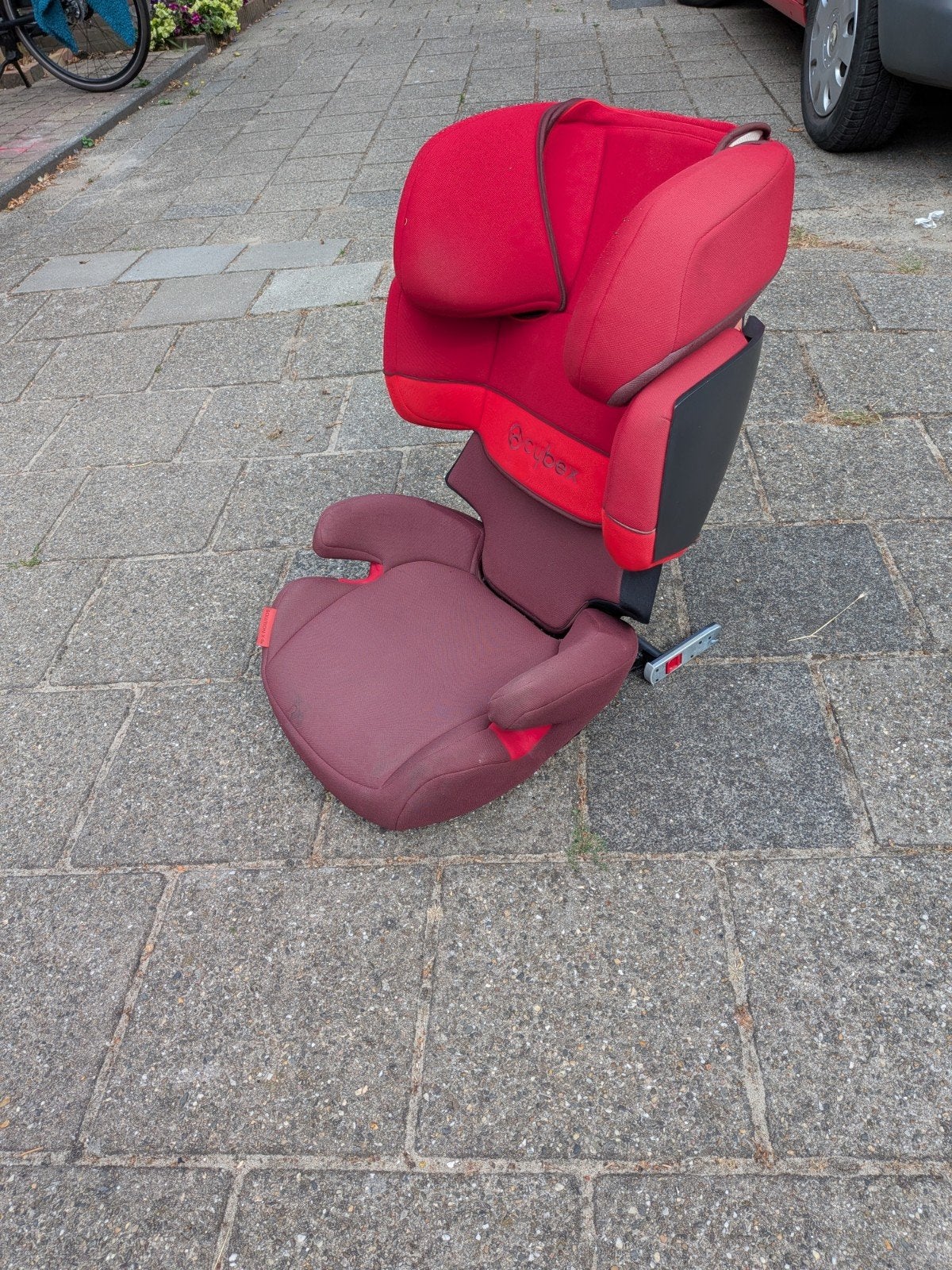 Cybex Solution X autostoel - Rumba Red, Autogordel of Isofix, Gebruikt, 15 t/m 36 kg, Verstelbare rugleuning