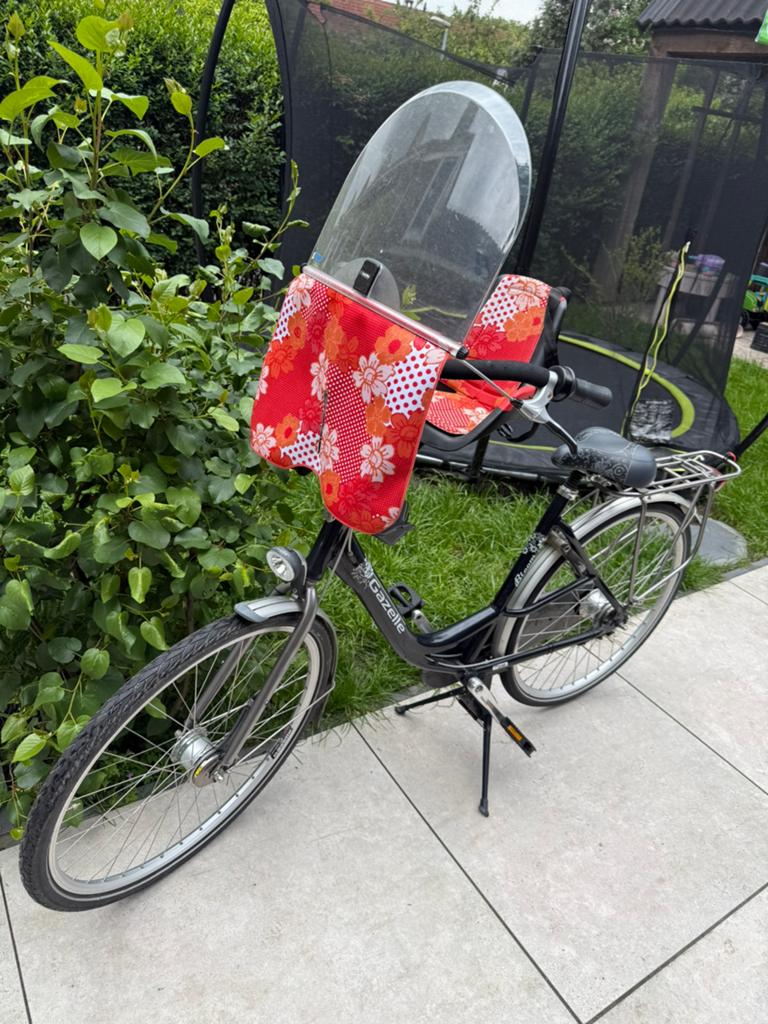 Gazelle bloom moederfiets met bobike kinderzitje/windscherm, Fietsen en Brommers, 2 zitjes, Windscherm, Zo goed als nieuw, Gazelle