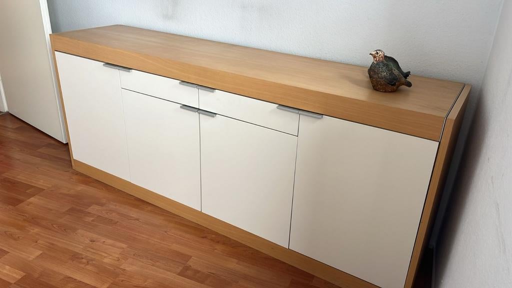 Pastoe L-serie dressoir 200 cm – eiken / wit – design klassi, Ophalen, Gebruikt, 150 tot 200 cm, Minder dan 100 cm