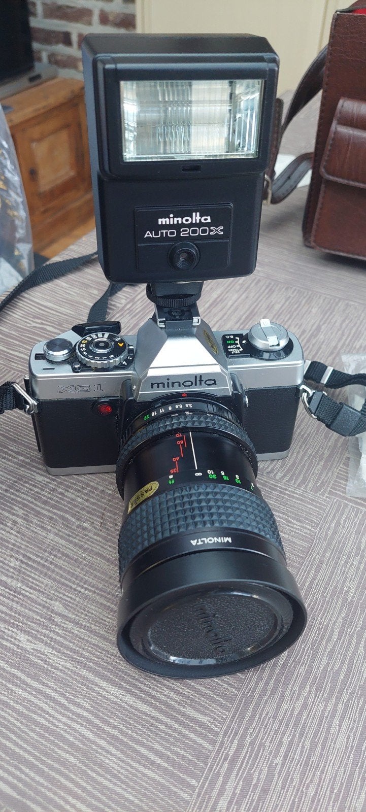 Minolta XG-1 Spiegelreflexcamera met accessoires, Ophalen of Verzenden, Zo goed als nieuw, Spiegelreflex, Minolta