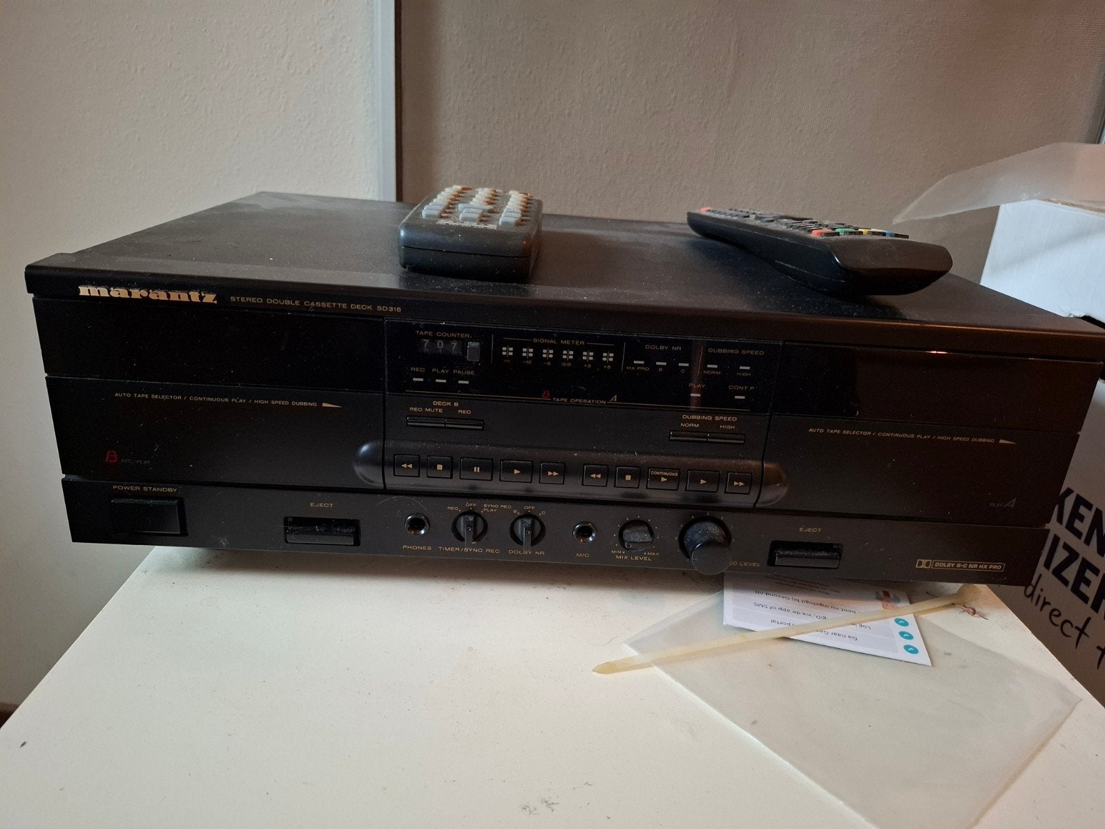 Marantz SD315 Stereo Dubbel Cassettedeck, Ophalen, Dubbel, Marantz, High speed dubbing