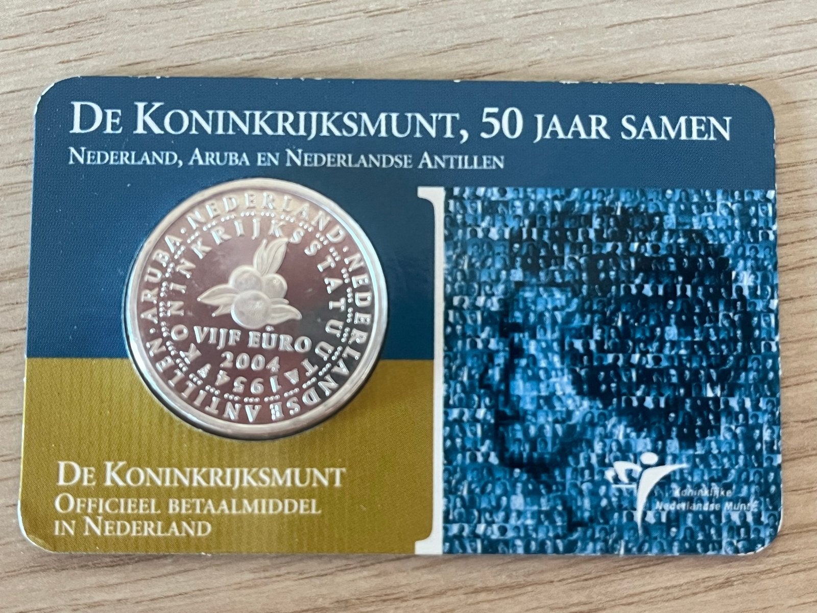 Zilveren Koninkrijksmunt 5 Euro 2004 Beatrix, Koningin Beatrix, Zilver, Euro's, Ophalen of Verzenden