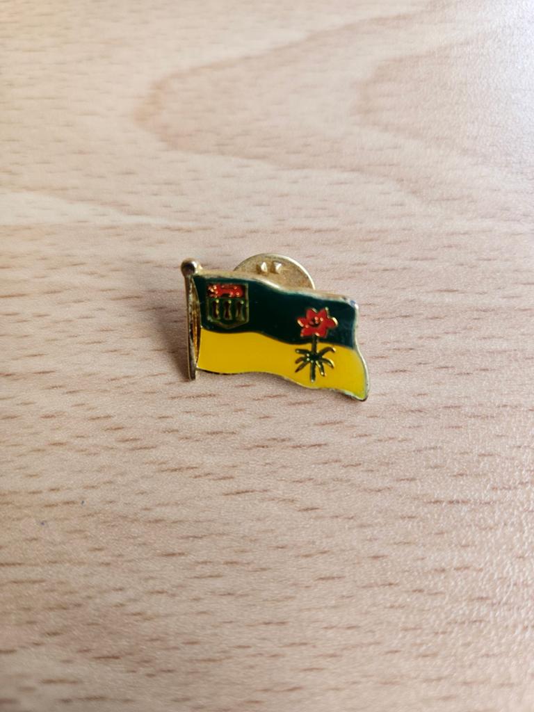 Pin vlag Saskatchewan Canada, Ophalen of Verzenden, Gebruikt, Stad of Land, Speldje of Pin